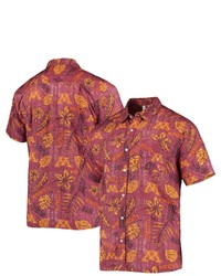 Wes & Willy Maroon Minnesota Golden Gophers Vintage Floral Button Up Shirt At Nordstrom