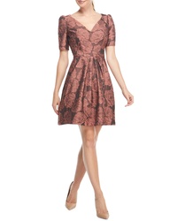 Gal Meets Glam Collection Ingrid Jacquard Fit Flare Dress