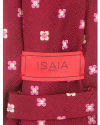 Isaia Floral Print Silk Tie