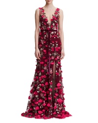 Marchesa Notte Embroidered Trumpet Gown