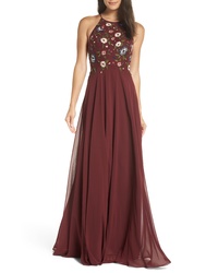 Jenny Yoo Sophie Embroidered Luxe Chiffon Gown