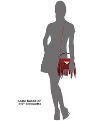 Sara Battaglia Amber Mini Calf Leather Fringed Crossbody Bag
