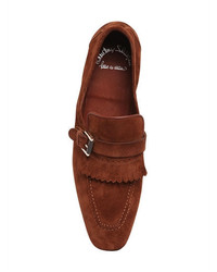 Santoni Fringed Leather Brogue Loafers
