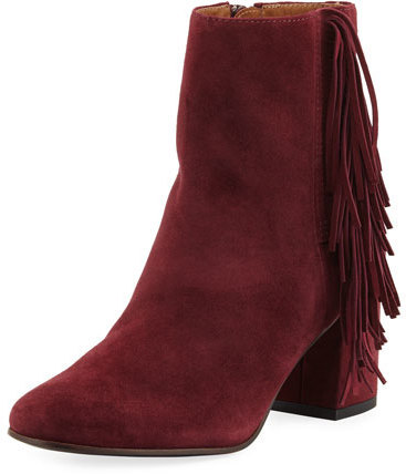 burgundy fringe boots