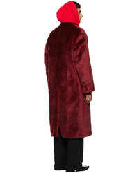 Marni Burgundy Faux Fur 4 B Furry Coat