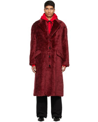 Marni Burgundy Faux Fur 4 B Furry Coat