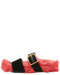 Prada Fur Velvet Slide Sandal
