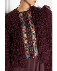 Etro Embroidered Wool Blend And Shearling Jacket
