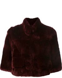 H Brand Half Sleeve Rabbit Fur Jacket