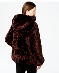 Jones New York Hooded Faux Fur Coat