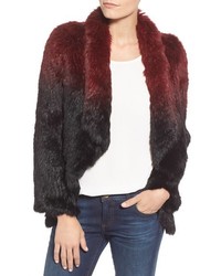 Love Token Drape Front Genuine Rabbit Fur Jacket