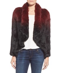 Love Token Drape Front Genuine Rabbit Fur Jacket
