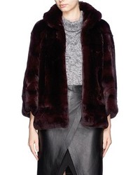 Nobrand Stand Collar Rabbit Fur Coat