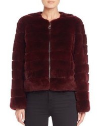 The Fur Salon Collarless Rex Rabbit Fur Jacket