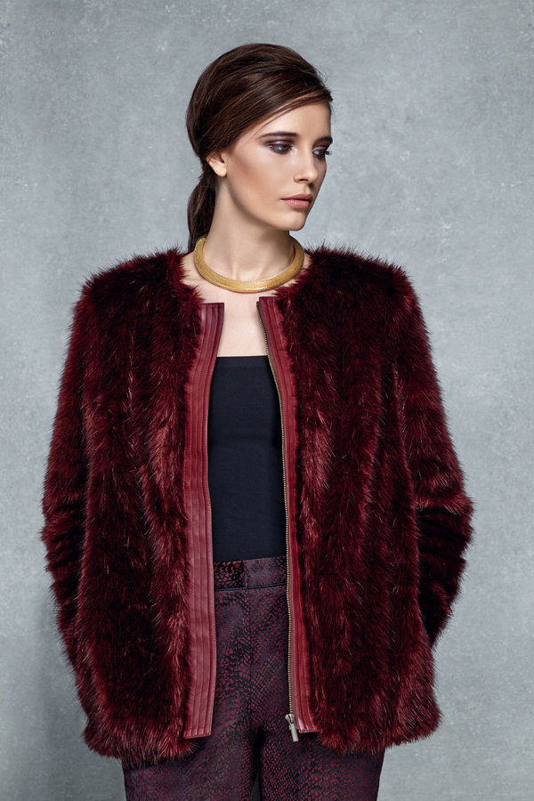 Wallis Berry Collarless Faux Fur Coat 165 Wallis