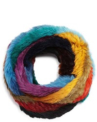 Jocelyn Rabbit Fur Knitted Infinity Scarf 100%