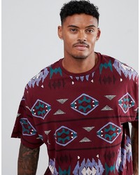 ASOS DESIGN Oversized T Shirt With All Over Aztec Print