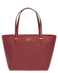 Burgundy Geometric Leather Bag