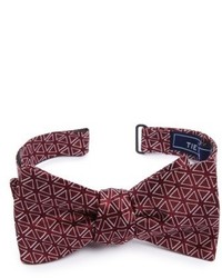 Burgundy Geometric Silk Bow-tie