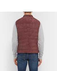 Brunello Cucinelli Quilted Suede Down Gilet