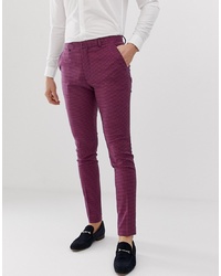 ASOS DESIGN Super Skinny Smart Trousers In Red Gingham Check