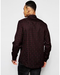 Asos Brand Shirt In Viscose With Gingham Check