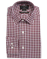 Black Brown 1826 Fitted Gingham Pattern Dress Shirt