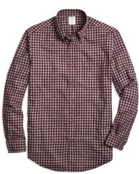 Brooks Brothers Milano Fit Flannel Gingham Sport Shirt