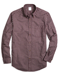 Brooks Brothers Milano Fit Flannel Gingham Sport Shirt