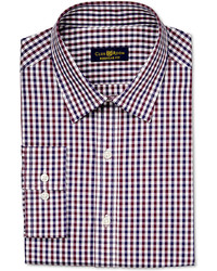 Club Room Estate Classic Fit Wrinkle Resistant Burgundy Holiday Gingham Dress Shirt Only At Macys