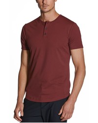 CUTS CLOTHING Fit Short Sleeve Henley In Cabernet At Nordstrom