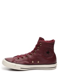 Converse Chuck Taylor All Star Leather High Top Sneaker  Burgundy