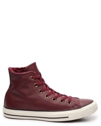 Converse Chuck Taylor All Star Leather High Top Sneaker  Burgundy