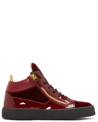 Giuseppe Zanotti Red London High Top Sneakers, $695 | SSENSE | Lookastic
