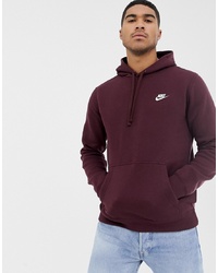 nike men's pullover hoodie burgundy