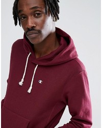 Champion Hoodie With Small Logo In Burgundy