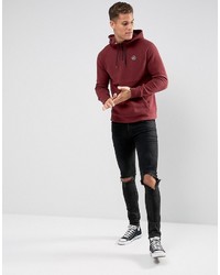 Hollister Overhead Hoodie Athletic Icon Logo In Burgundy