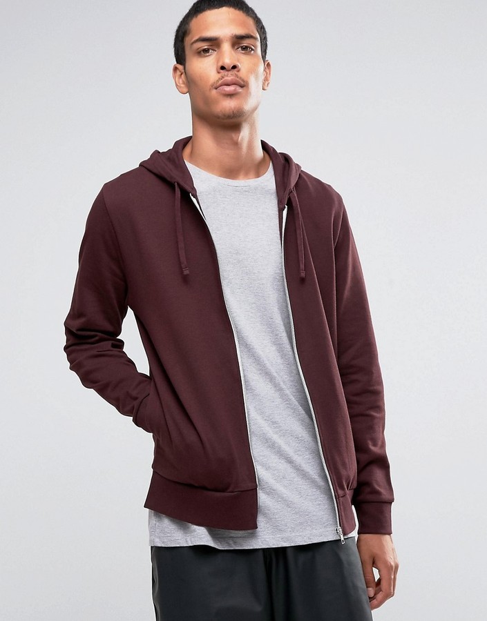maroon zip up hoodie mens