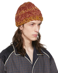 Nicholas Daley Red Yellow Hand Knit Beanie