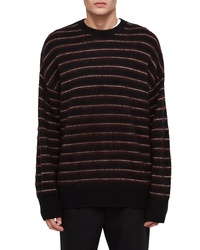AllSaints Bretley Oversize Stripe Wool Blend Sweater