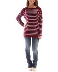 Double Zero Burgundy Striped Sweater