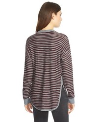 Treasurebond Asymmetrical Stripe Sweater