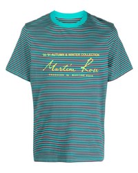 Martine Rose Striped Logo Print T Shirt
