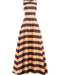 Burgundy Horizontal Striped Dress