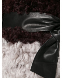 Drome Furry Detail Striped Coat