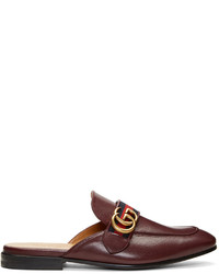 Gucci Burgundy Gg Kings Slip On Loafers