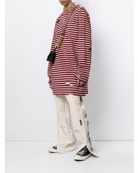 COOL T.M Distressed Striped Long T Shirt