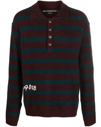 Andersson Bell Logo Embroidered Striped Polo Shirt