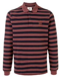 Kent & Curwen Stripe Pattern Embroidered Logo Polo Shirt
