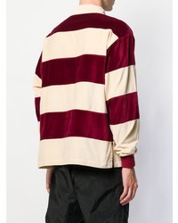 Drôle De Monsieur Striped Velvet Polo Shirt